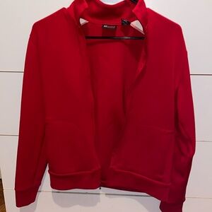 Red and white zipper sweater